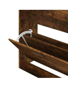 Scarpiera Rovere Fumo 63x24x81 cm in Legno Multistrato