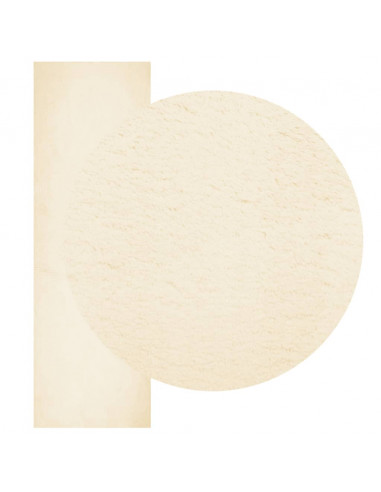 Tappeto a Pelo Corto HUARTE Morbido e Lavabile Crema 80x250 cm
