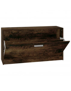 Scarpiera Rovere Fumo 80x24x45 cm in Legno Multistrato
