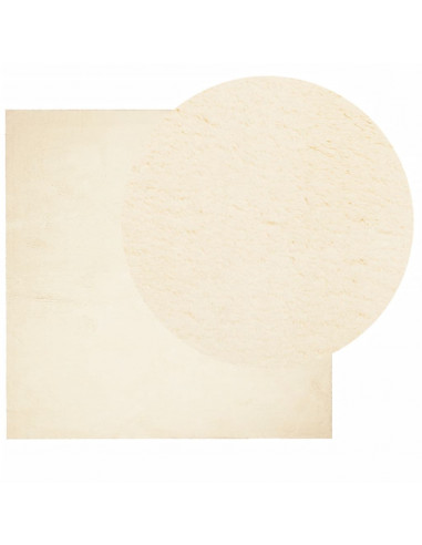 Tappeto a Pelo Corto HUARTE Morbido e Lavabile Crema 200x200 cm