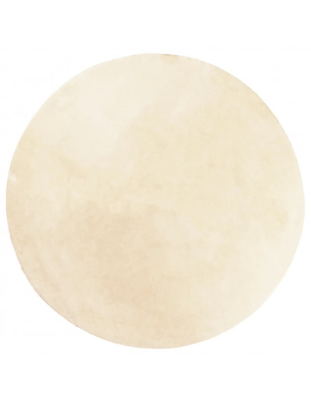 Tappeto a Pelo Corto HUARTE Morbido e Lavabile Crema Ø 160 cm