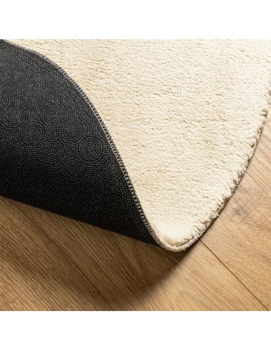 Tappeto a Pelo Corto HUARTE Morbido e Lavabile Crema Ø 160 cm