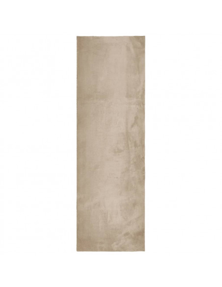 Tappeto a Pelo Corto HUARTE Morbido e Lavabile Sabbia 80x250 cm