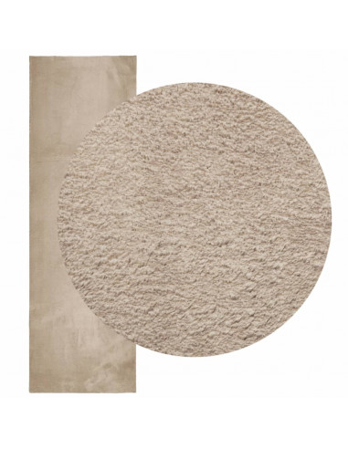 Tappeto a Pelo Corto HUARTE Morbido e Lavabile Sabbia 80x250 cm