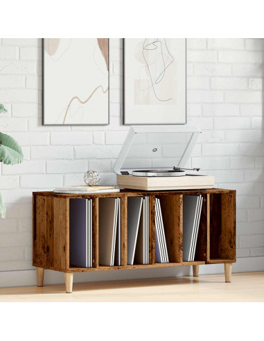 Mobile Porta Dischi Legno Antico 100x38x48 cm Legno Multistrato