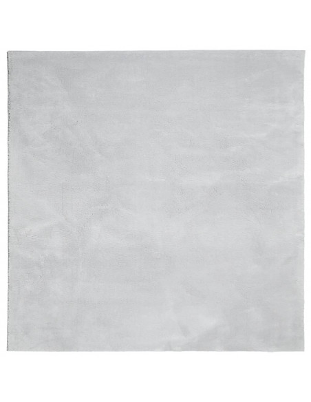 Tappeto a Pelo Corto HUARTE Morbido e Lavabile Grigio 120x120cm