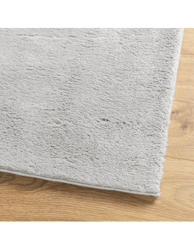 Tappeto a Pelo Corto HUARTE Morbido e Lavabile Grigio 120x120cm