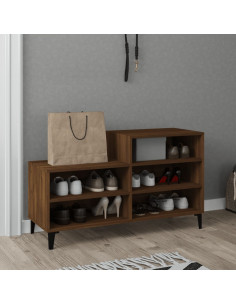 Scarpiera Rovere Marrone 102x36x60 cm in Legno Multistrato