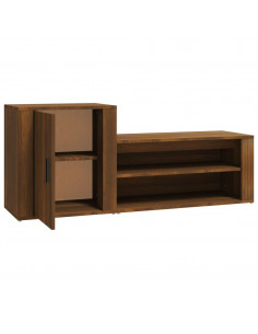 Scarpiera Rovere Marrone 130x35x54 cm in Legno Multistrato