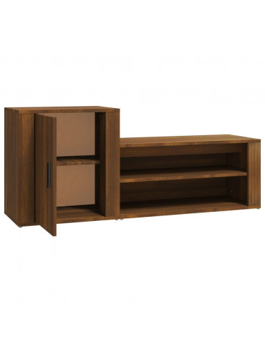 Scarpiera Rovere Marrone 130x35x54 cm in Legno Multistrato