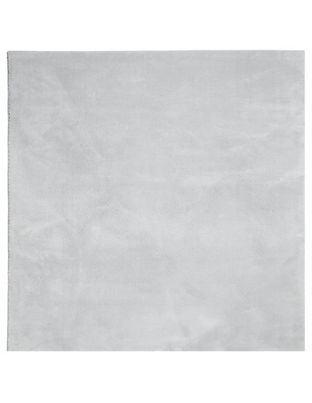 Tappeto a Pelo Corto HUARTE Morbido e Lavabile Grigio 240x240cm