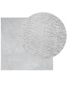 Tappeto a Pelo Corto HUARTE Morbido e Lavabile Grigio 240x240cm 2