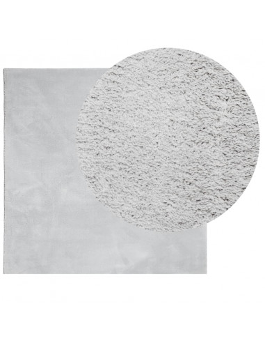 Tappeto a Pelo Corto HUARTE Morbido e Lavabile Grigio 240x240cm