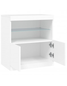 Credenza con Luci LED Bianca 60x37x67 cm 2