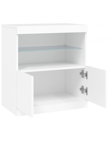 Credenza con Luci LED Bianca 60x37x67 cm