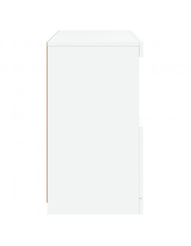 Credenza con Luci LED Bianca 60x37x67 cm