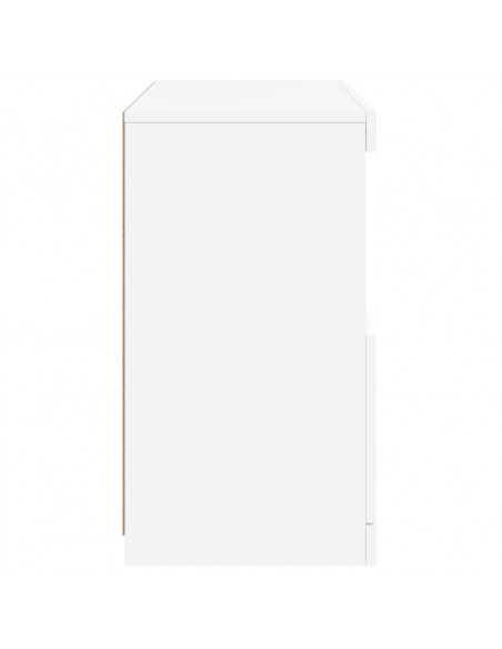 Credenza con Luci LED Bianca 60x37x67 cm