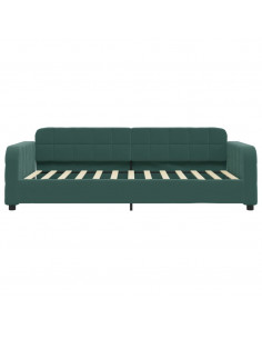 Divano Letto Estraibile Cassetti Verde Scuro 100x200cm Velluto 2