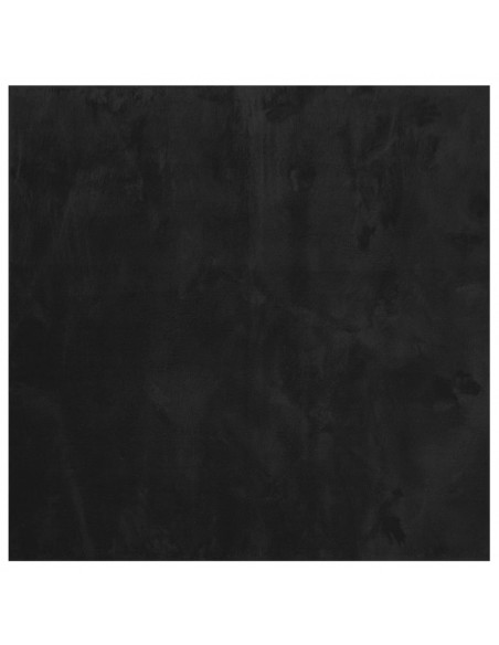 Tappeto a Pelo Corto HUARTE Morbido e Lavabile Nero 120x120cm