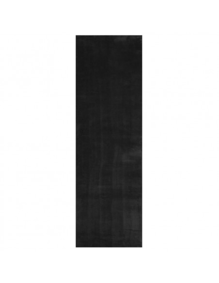 Tappeto a Pelo Corto HUARTE Morbido e Lavabile Nero 80x250 cm