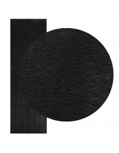 Tappeto a Pelo Corto HUARTE Morbido e Lavabile Nero 80x250 cm 2