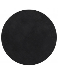 Tappeto a Pelo Corto HUARTE Morbido e Lavabile Nero Ø 120 cm