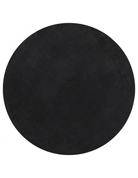Tappeto a Pelo Corto HUARTE Morbido e Lavabile Nero Ø 120 cm
