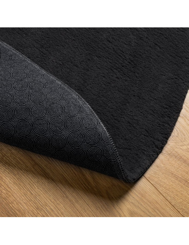 Tappeto a Pelo Corto HUARTE Morbido e Lavabile Nero Ø 120 cm