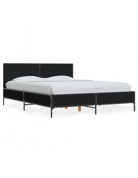 Giroletto Nero 140x190 cm in Legno Multistrato e Metallo