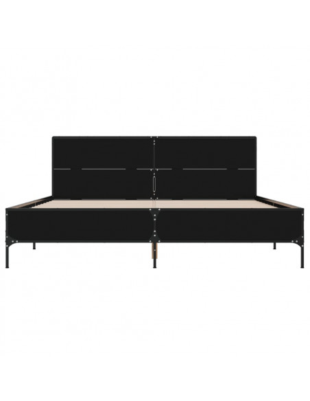 Giroletto Nero 140x190 cm in Legno Multistrato e Metallo