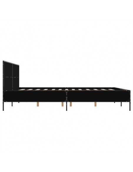 Giroletto Nero 140x190 cm in Legno Multistrato e Metallo