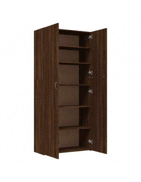 Scarpiera Rovere Marrone 80x35,5x180 cm in Legno Multistrato