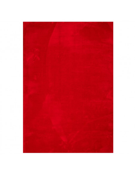 Tappeto a Pelo Corto HUARTE Morbido e Lavabile Rosso 140x200cm