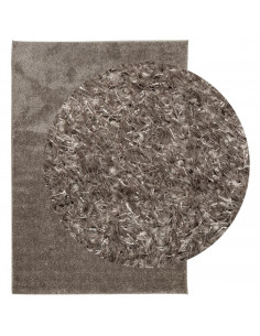 Tappeto a Pelo Lucido Lungo ISTAN Effetto Grigio 120x170 cm 2