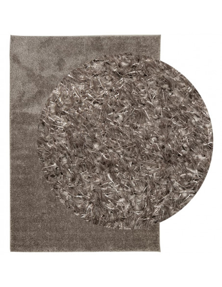Tappeto a Pelo Lucido Lungo ISTAN Effetto Grigio 120x170 cm