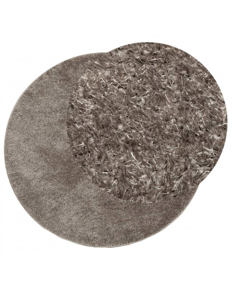 Tappeto a Pelo Lucido Lungo ISTAN Effetto Grigio Ø 80 cm