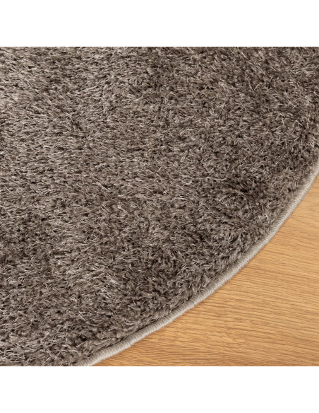Tappeto a Pelo Lucido Lungo ISTAN Effetto Grigio Ø 80 cm