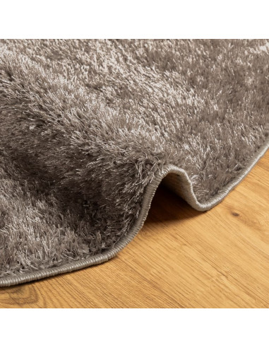 Tappeto a Pelo Lucido Lungo ISTAN Effetto Grigio Ø 80 cm