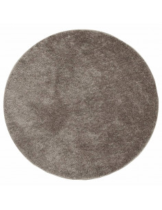 Tappeto a Pelo Lucido Lungo ISTAN Effetto Grigio Ø 120 cm