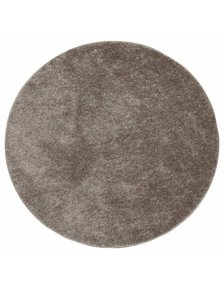 Tappeto a Pelo Lucido Lungo ISTAN Effetto Grigio Ø 120 cm