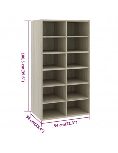 Scarpiera Rovere Sonoma 54x34x100,5 cm in Legno Multistrato