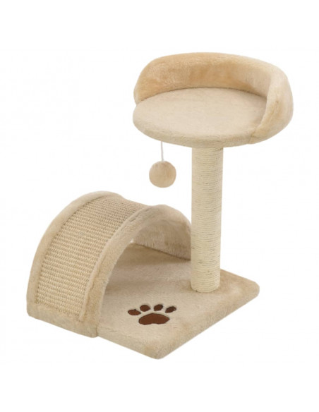 Albero per Gatti con Tiragraffi in Sisal 40 cm Beige e Marrone