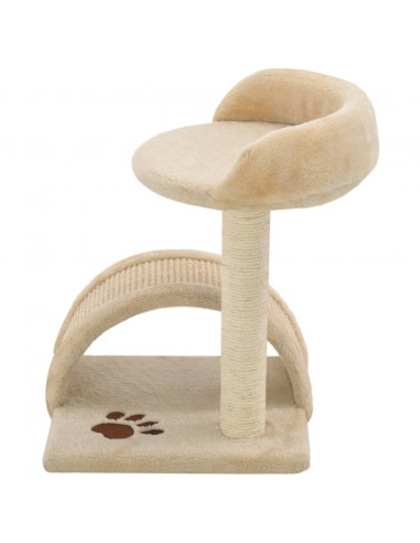 Albero per Gatti con Tiragraffi in Sisal 40 cm Beige e Marrone