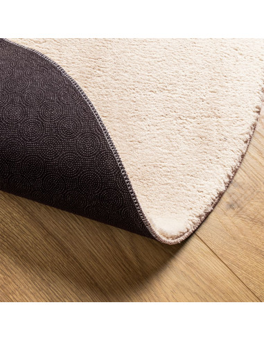 Tappeto a Pelo Corto HUARTE Morbido e Lavabile Beige Ø 80 cm