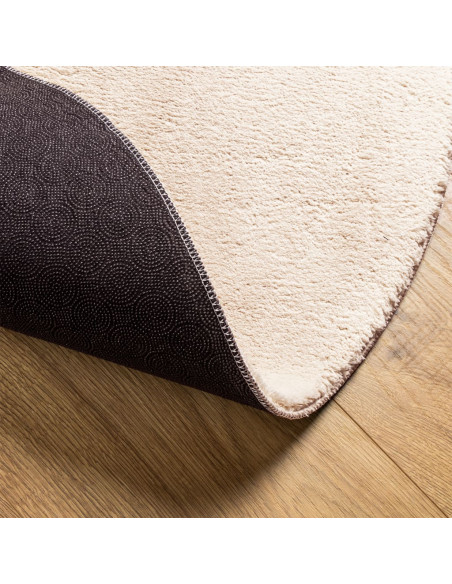 Tappeto a Pelo Corto HUARTE Morbido e Lavabile Beige Ø 80 cm