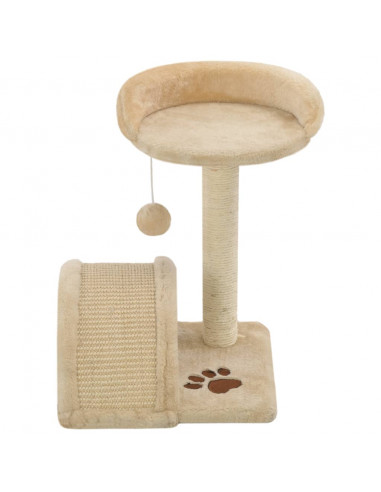 Albero per Gatti con Tiragraffi in Sisal 40 cm Beige e Marrone