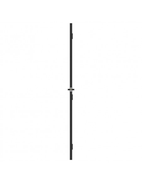 Porta Interni Sottile Nera 83x201,5cm Vetro Temperato Alluminio