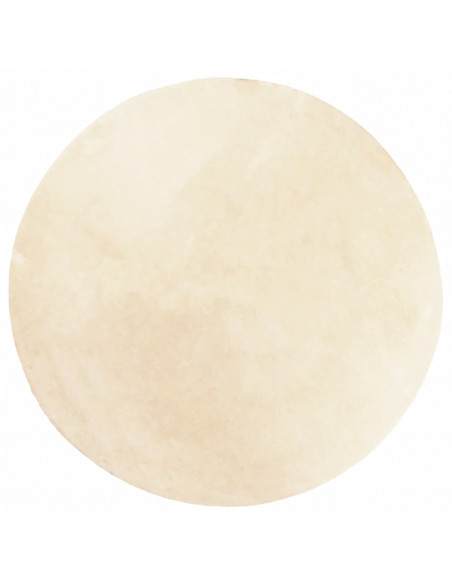 Tappeto a Pelo Corto HUARTE Morbido e Lavabile Crema Ø 80 cm