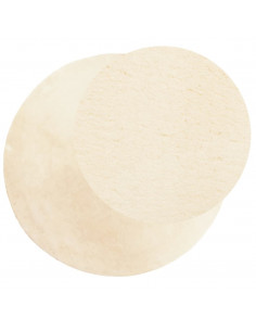 Tappeto a Pelo Corto HUARTE Morbido e Lavabile Crema Ø 80 cm 2