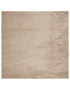 Tappeto a Pelo Corto HUARTE Morbido e Lavabile Sabbia 160x160cm